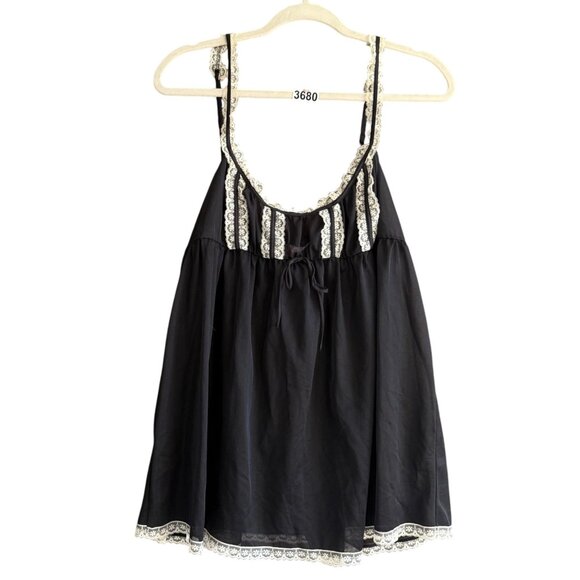 Victoria's Secret Mesh Lace Lingerie Nightie Sheer Babydoll Womens XL Black - Picture 1 of 10
